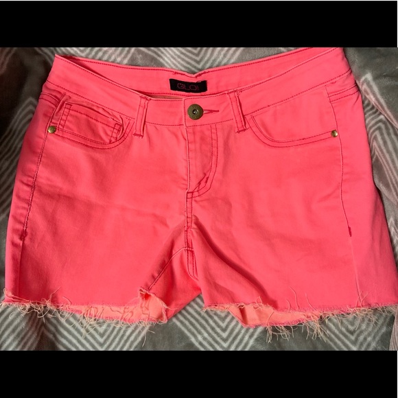 GLO jeans Pants - GLO- Hot Pink Distressed Shorts